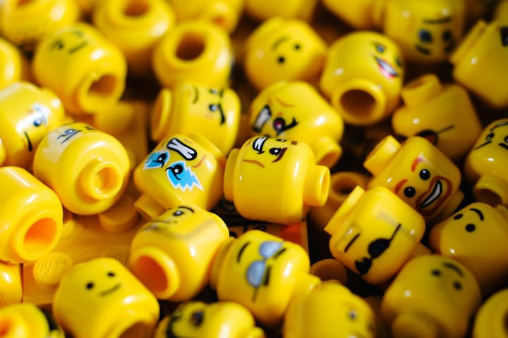 Thirsty lego heads. Photo via Nik on Unsplash.